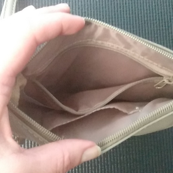 GIFT with purchase Taupe leather crossbody bag purse - Picture 3 of 10